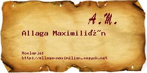 Allaga Maximilián névjegykártya